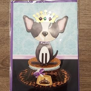 NEW! Card with dog wearing a crown.